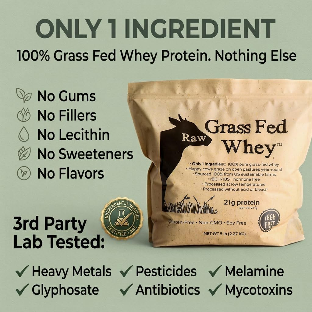 Raw Grass Fed Whey Protein - 5LB